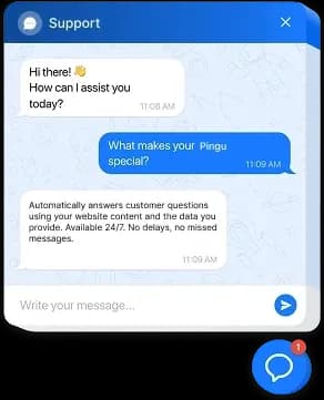 Live Customer Chat Bubble Interface